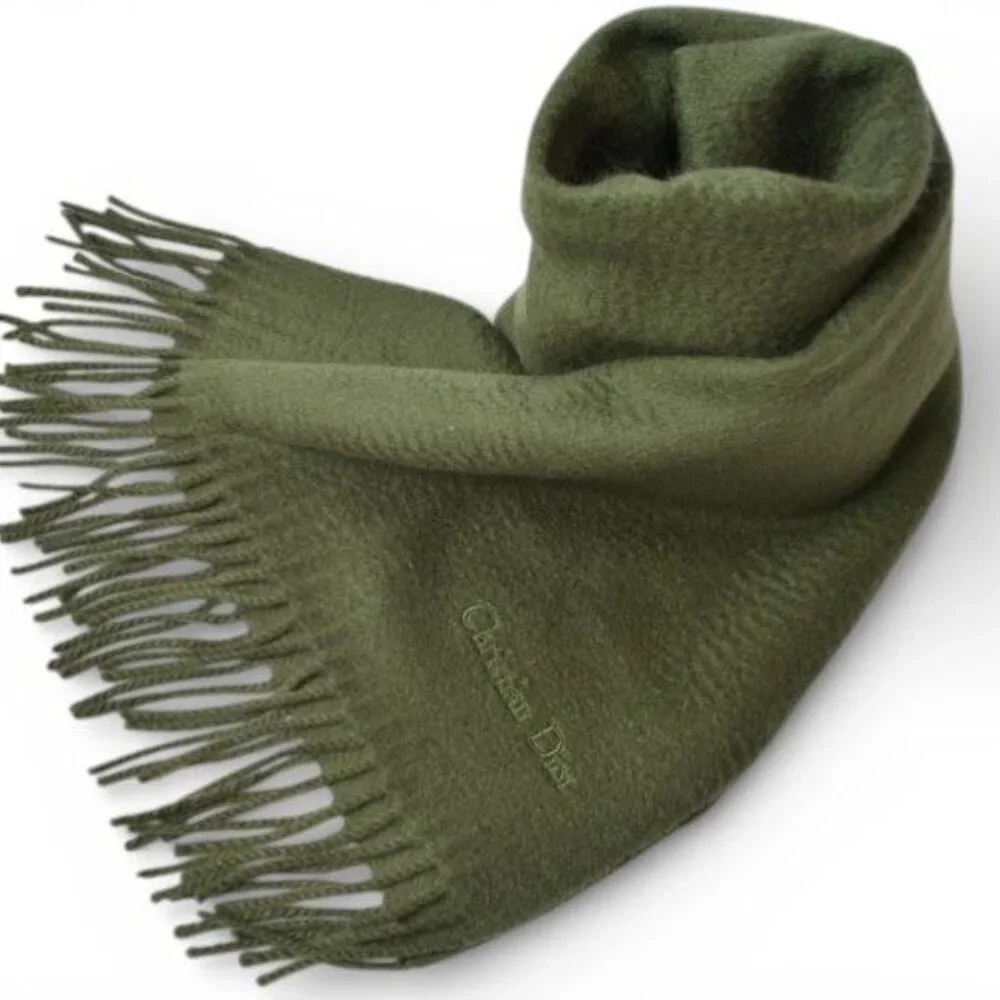 Dior Scarf Vintage Winter Wool Moss Green